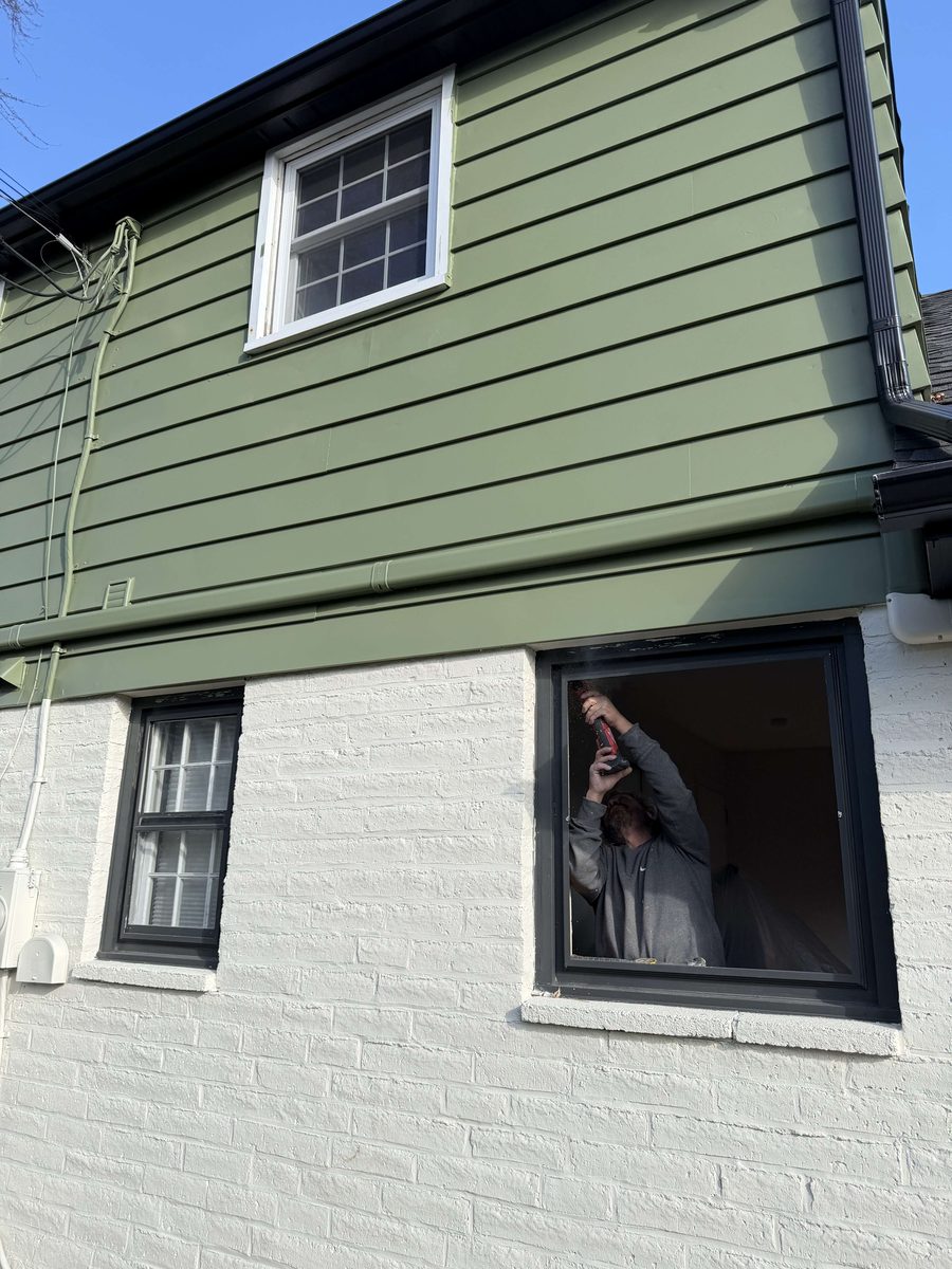 Window being installed — work in progress